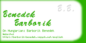 benedek barborik business card